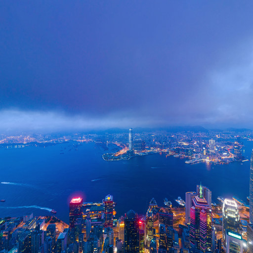 香港市中心空景象金融区